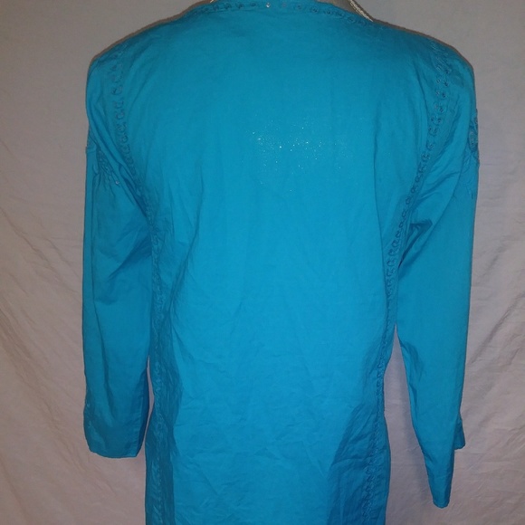 🍂🍁Calypso St. Barth Embroidery Shirt 3/4Sleeves - Picture 7 of 8